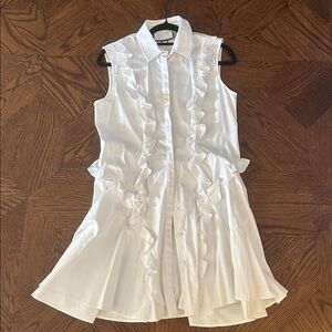 Alexis White Ruffled Sleeveless Dress